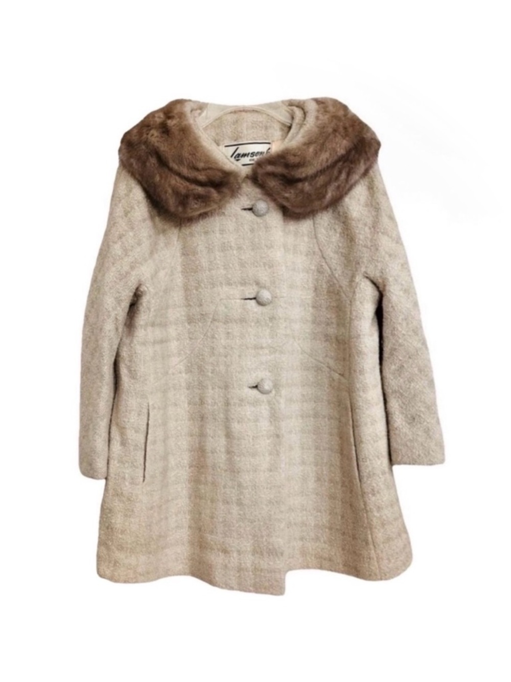 Flamme by Hayward - Schuster Vintage 50's 60's Dress Overcoat Mink Collar